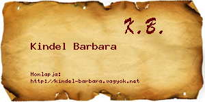 Kindel Barbara névjegykártya